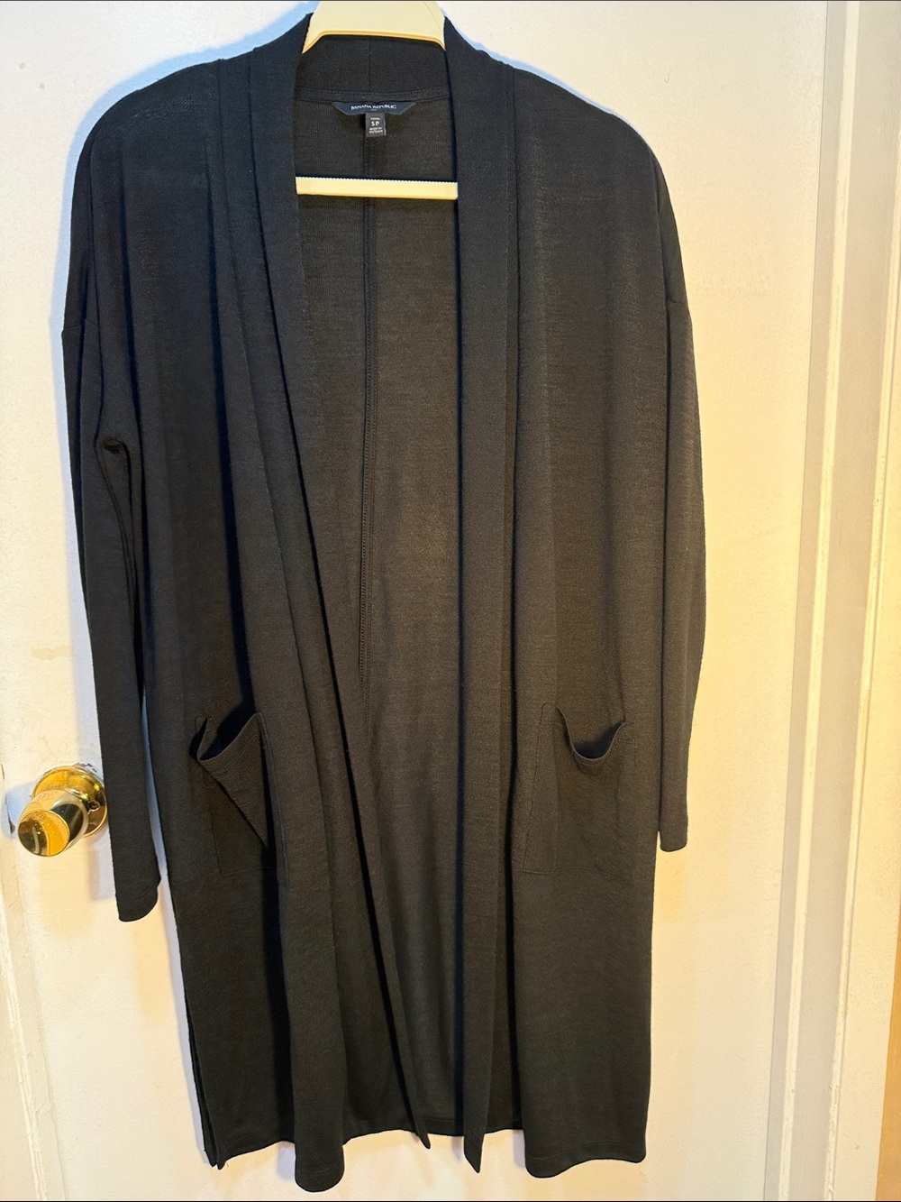 Banana Republic Black Open-Front Knit Cardigan